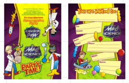 Science Birthday Party on Excited About Your Mad Science Party With Our Party Invitations