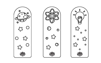 a coloring sheet of 3 bookmarks