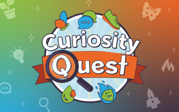 Curiosity Quest camp logo carousel