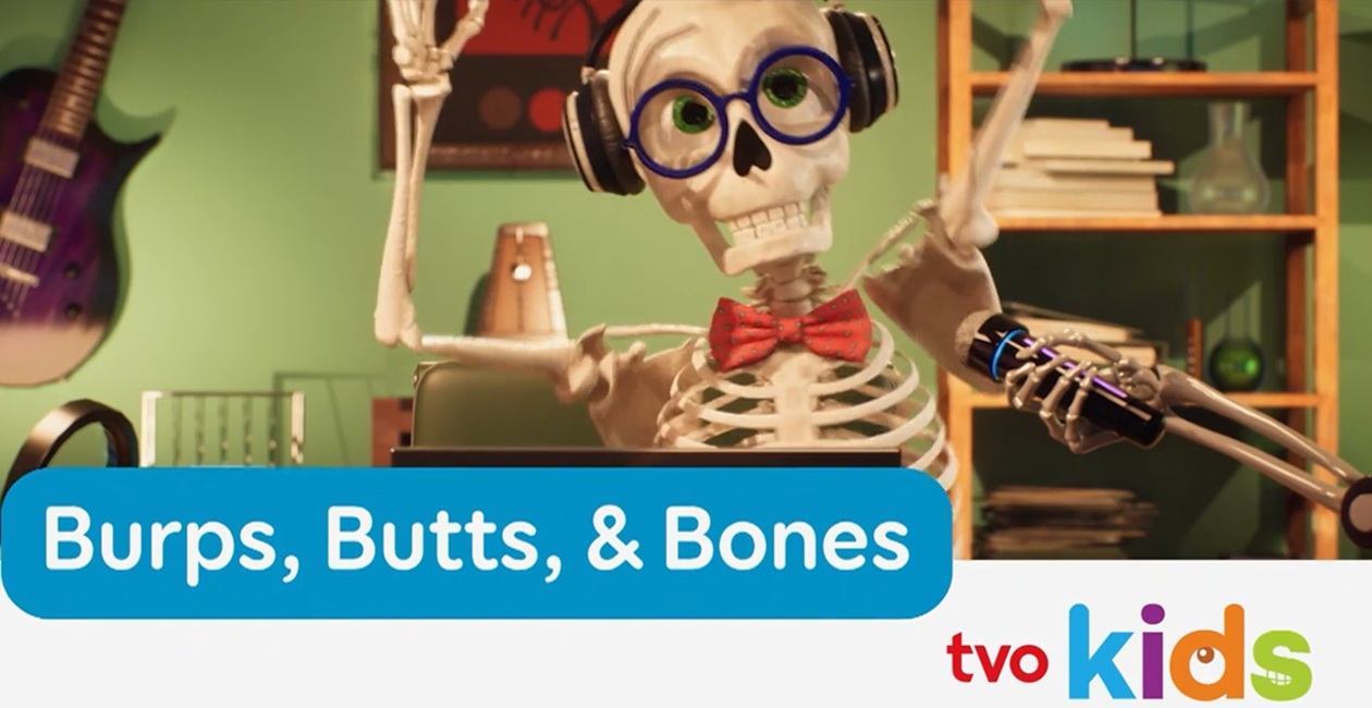 Burps Butts and Bones header with TVO Logo