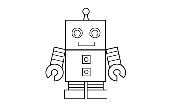 An outline of a robot